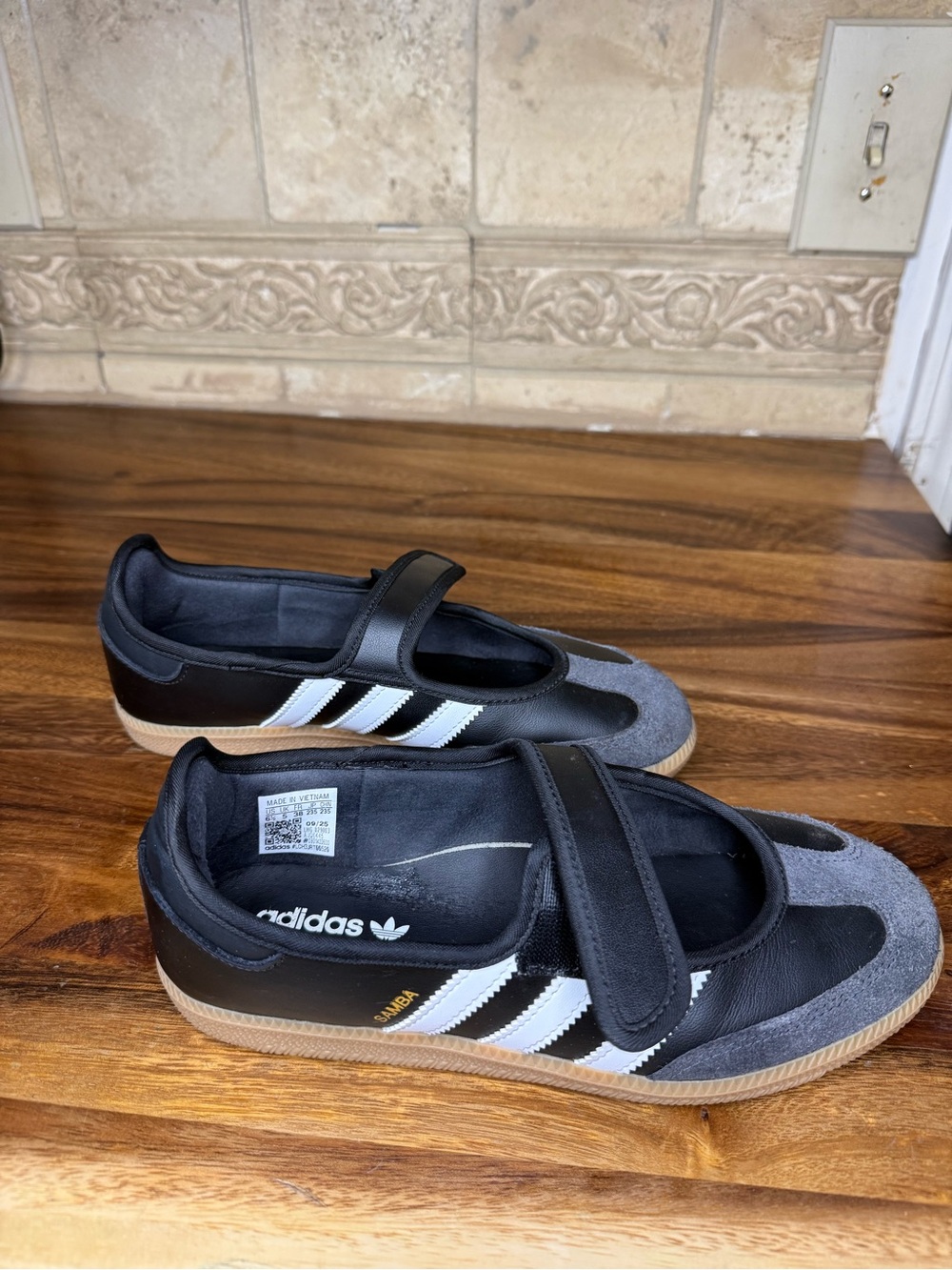 adidas Black and white stripe Samba Mary Jane Sneaker - Picture 2 of 8